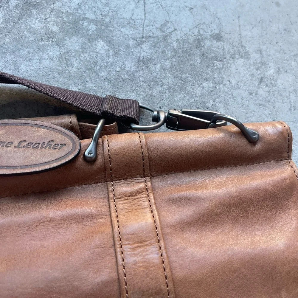 Wilson Genuine Leather Messenger Brown Sling Leather Briefcase Laptop Bag